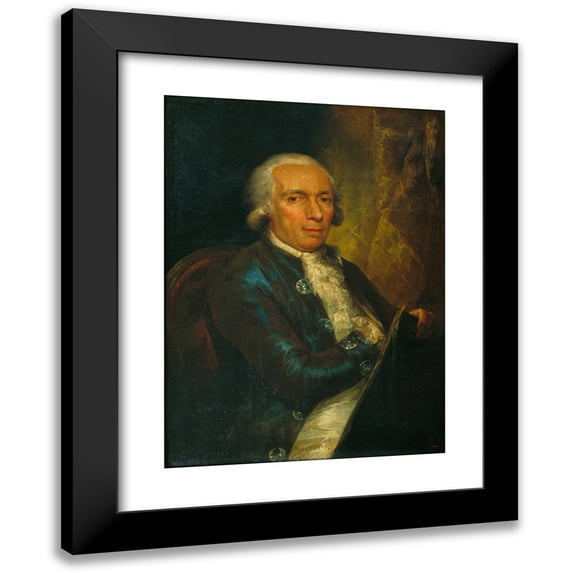 Vicente López Portaña 19x24 Black Modern Framed Museum Art Print Titled - Portrait of the Engraver Pasqual Pere Moles, First Director of the School of Llotja (1794)