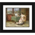 thumbnail image 1 of Vicente Palmaroli y González 24x20 Black Ornate Framed Double Matted Museum Art Print Titled: La Sonata, 1 of 5