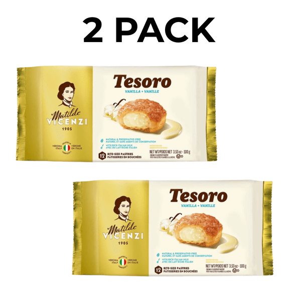 Vicenzi Tesoro Vanilla Cream Filled Bite-Size Puff Pastries 2 Pack 3.53 oz