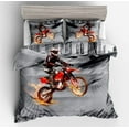 thumbnail image 1 of Vichonne Red Dirt Bike Bedding Sets Queen Size,3 Piece Motocross Extreme Sports Theme Duvet Cover Sets with Pillowcases for Teens Boys Girls Bedroom Decorative,No Comforter/Filling, 1 of 4