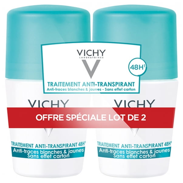 Vichy 48H Intensive Anti-perspirant anti-white and yellow mark deodorant 2x50ml