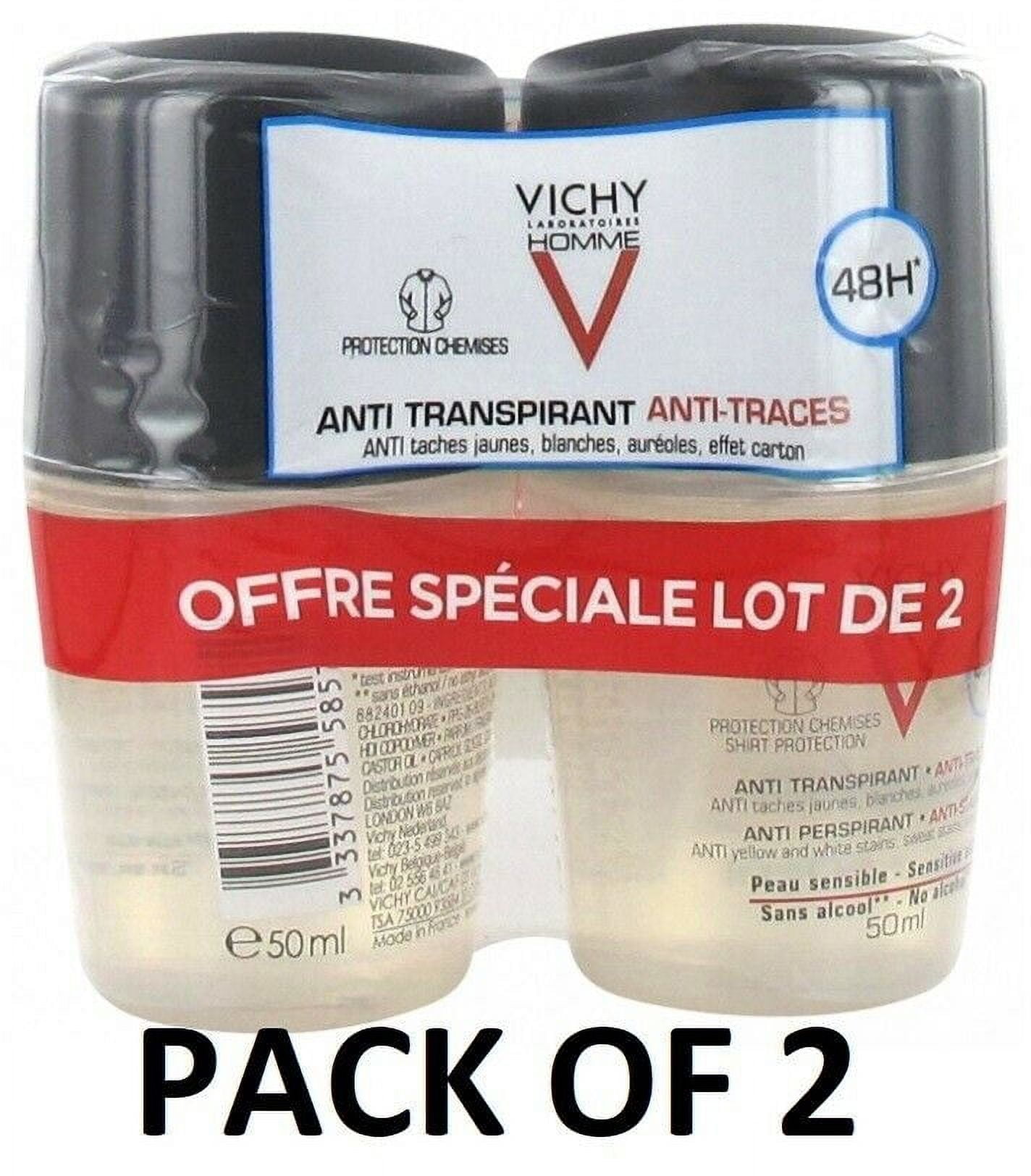 Vichy HOMME 48h Deodorant Anti-Perspirant Anti-Stains 2 x 50ml