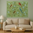 thumbnail image 1 of ViciArt Chinoiserie Bird Wall Tapestry – 30"x40" Polyester Botanical Garden Hanging, Blue Floral Vintage Nature Decor, 1 of 4