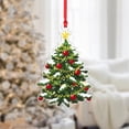 thumbnail image 1 of ViciArt Christmas Tree Ornament – Festive Holiday Hanging Decoration with Snow and Red Baubles, 1 of 4