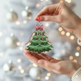 thumbnail image 1 of ViciArt Christmas Tree Ornament with Bow – Double-Sided UV Printed Holiday Decor, 1 of 4