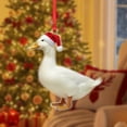thumbnail image 1 of ViciArt Duck Christmas Ornament, 3mm Acrylic or Wood, Santa Hat, Holiday Tree Decoration, Festive Animal Decor, 1 of 4