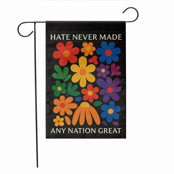 ViciArt Floral Equality Garden Flag – 12”x18” Political Yard Decor, Colorful Outdoor Banner, Progressive Decor