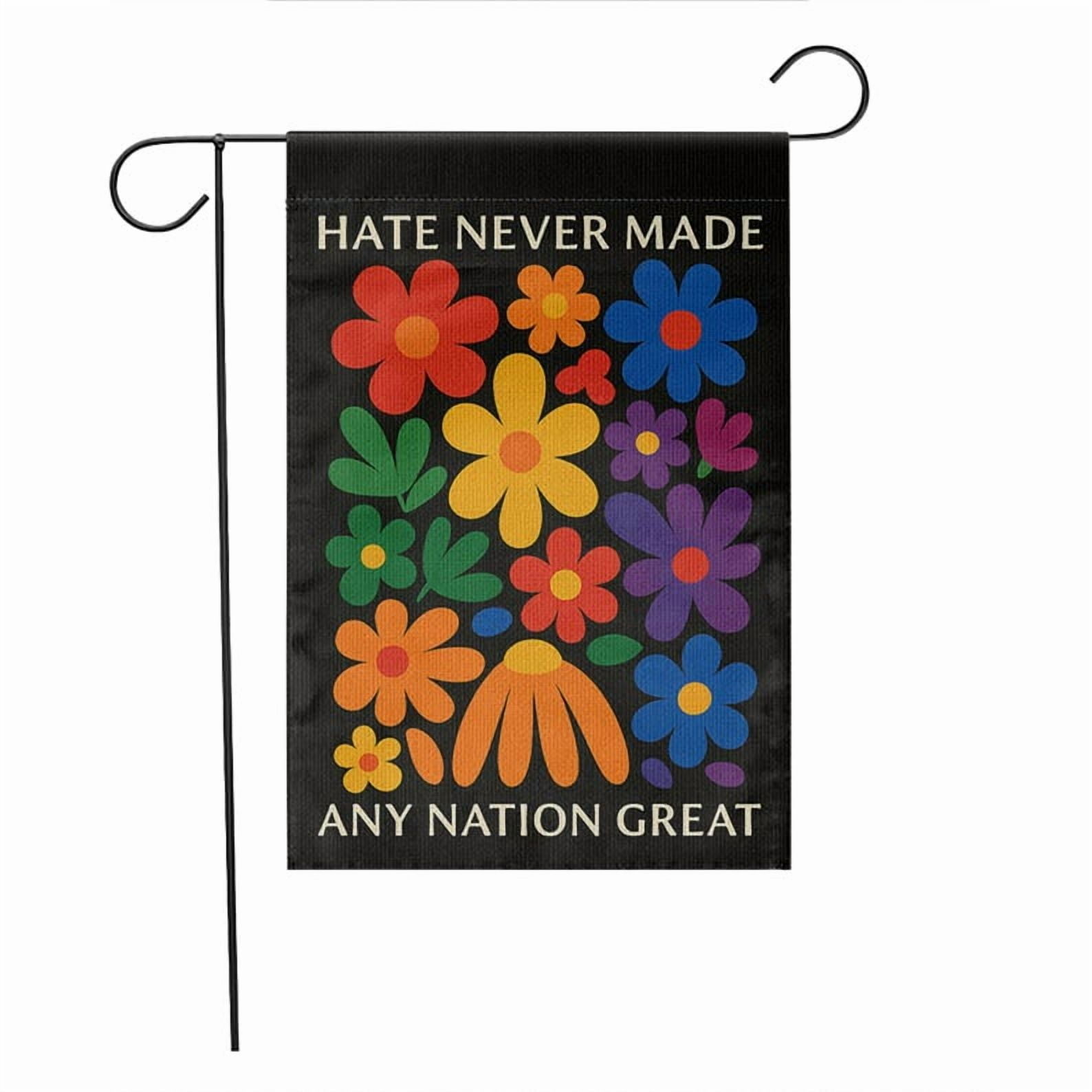 ViciArt Floral Equality Garden Flag – 36”x60” Political Yard Decor, Colorful Outdoor Banner, Progressive Decor