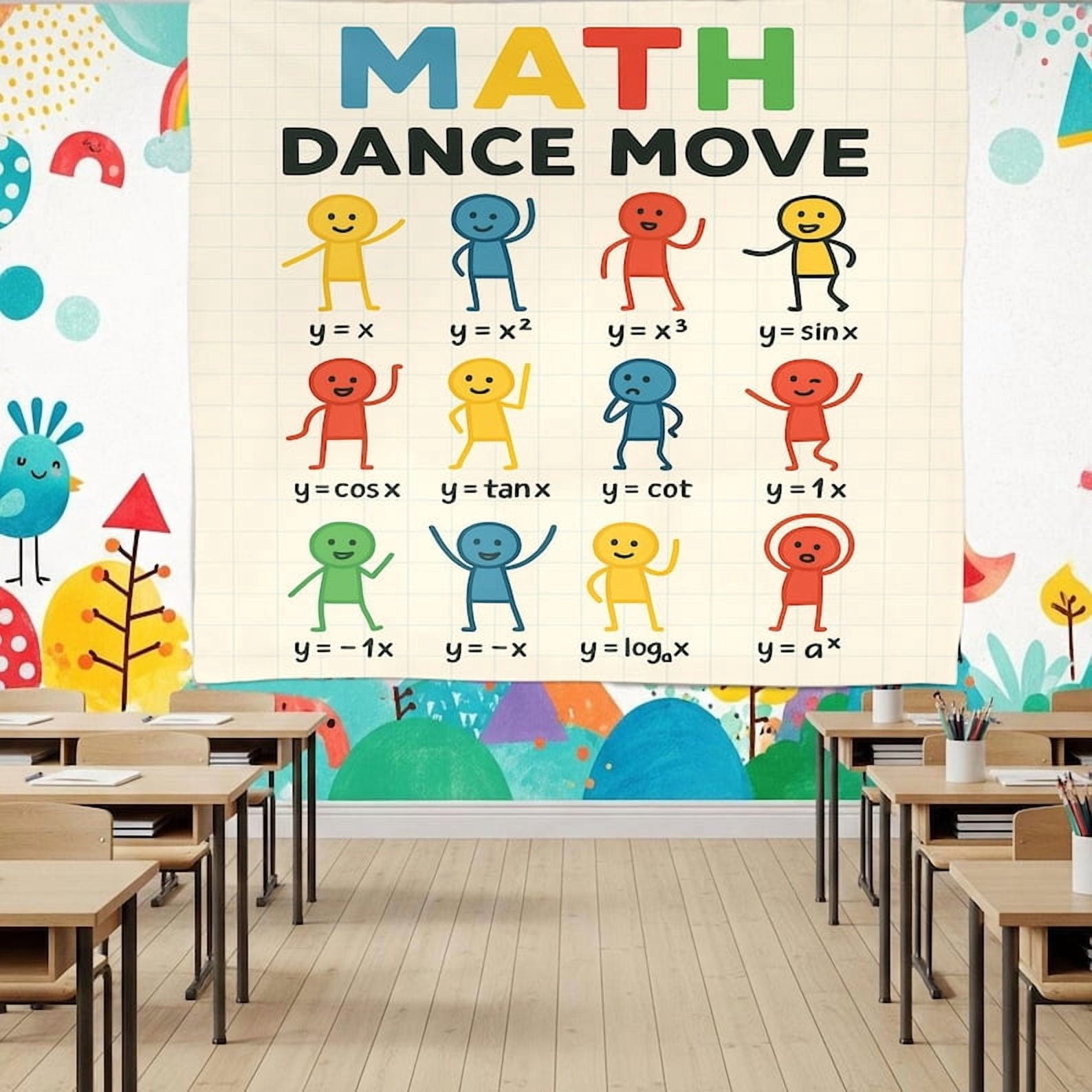 ViciArt Math Dance Move Classroom Tapestry – 60