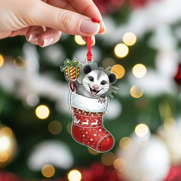 ViciArt Possum Christmas Ornament – Cute Holiday Stocking Tree Decoration, Rustic Animal Gift