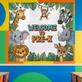 thumbnail image 1 of ViciArt Welcome to Pre-K Jungle Safari Tapestry – 30"x40" Polyester Classroom Wall Hanging, Animal Theme Preschool Decor, 1 of 4