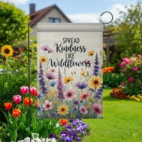 ViciArt Wildflower Garden Flag – 12”x18” Inspirational Floral Outdoor Yard Sign, Cottagecore Summer Banner