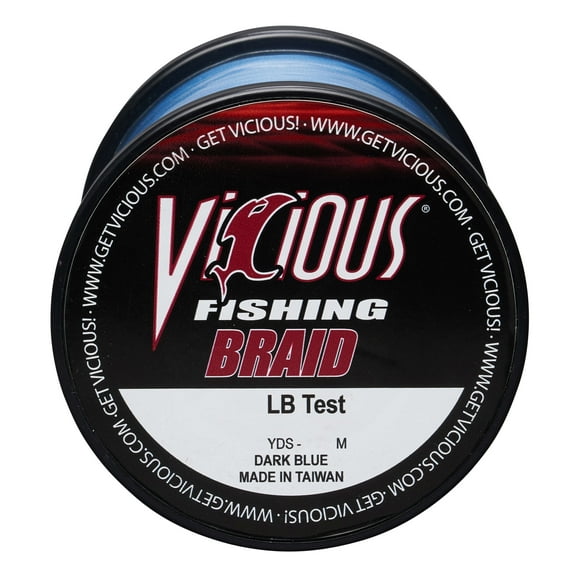 Vicious Fishing 80lb Hi-Vis Blue Braid, 1500 Yards, .0169 in