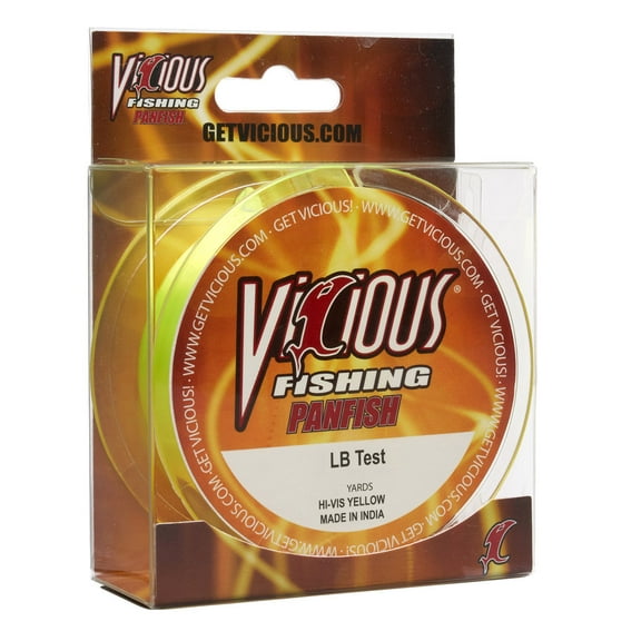 Vicious Fishing Hi-Vis Yellow Monofilament Fishing Line, 2lb, 330yd