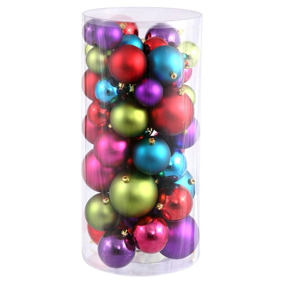 Vickerman 1.5"-2" Multi-Colored Shiny and Matte Ball Ornament, 50 per Box
