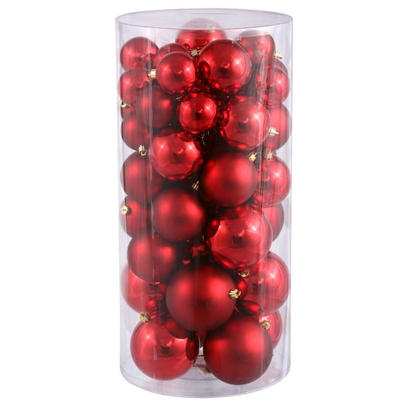 Vickerman 1.5"-2" Red Shiny and Matte Ornament, 50 per Box