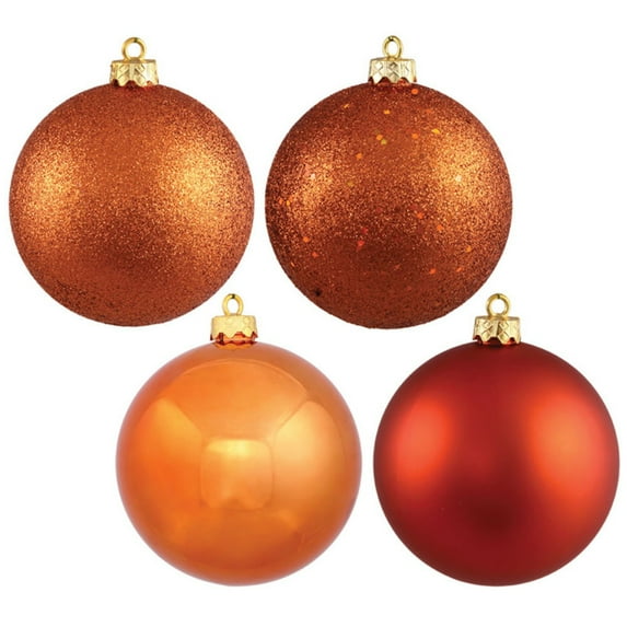 Vickerman 1.6" Burnished Orange 4-Finish Ball Ornament Assortment, 96 per Box