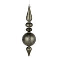 thumbnail image 1 of Vickerman 10 by 2.4" Pewter Candy Glitter Snowflake Finial 4/Bag. Add some sparkle and shine to your holiday decorating projects with this 10 inch finial ornament. Made with shatterproof plastic. Orna, 1 of 1