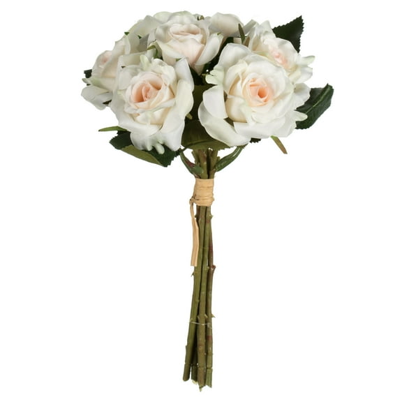 Vickerman 10" Artificial Cream Rose Bouquet, Set of 3