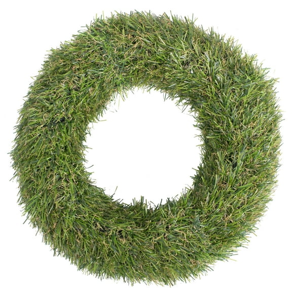 Vickerman 10" Artificial Green Grass Wreath, Pack of 2