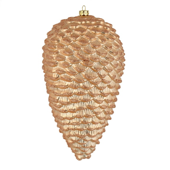 Vickerman 10" Café Latte Matte Glitter Pinecone Christmas Ornament, Pack of 2