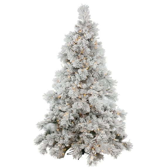 Vickerman 10' Flocked Alberta Artificial Christmas Tree, Clear Lights