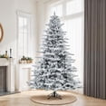 thumbnail image 1 of Vickerman 10' Flocked Utica Fir Artificial Christmas Tree, Warm White LED Lights, 1 of 5