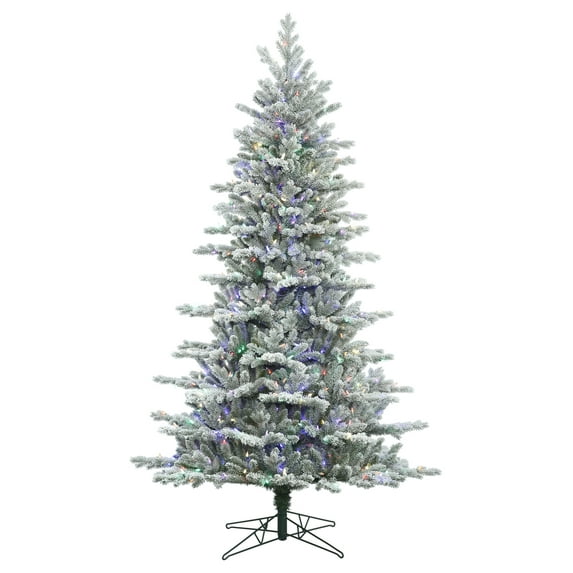 Vickerman 10' Frosted Eastern Fraser Fir Artificial Christmas Tree, Multi-colored Dura-Lit LED lights