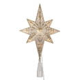 thumbnail image 1 of Vickerman 10 Light x 14.5" LED Gold 8 Point Bethlehem Star Tree Top, Warm White LED Mini Lights., 1 of 5