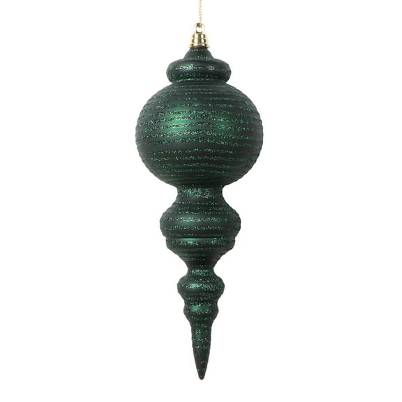 Vickerman 10" Matte Midnight Green Finial Ornament, 2 per bag.