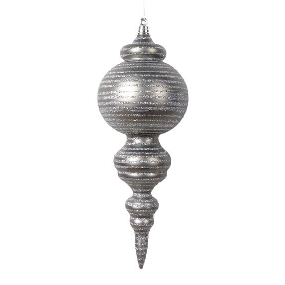 Vickerman 10" Matte Pewter Finial Ornament, 2 per bag.