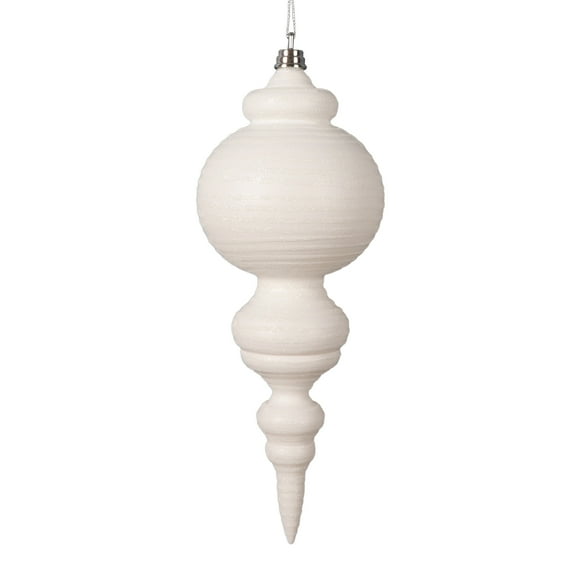 Vickerman 10" Matte White Finial Ornament, 2 per bag.