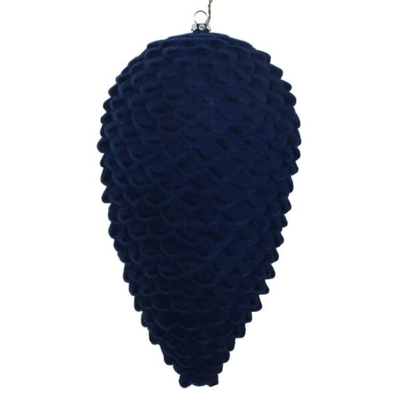 Vickerman 10" Midnight Blue Flocked Pinecone Christmas Ornament