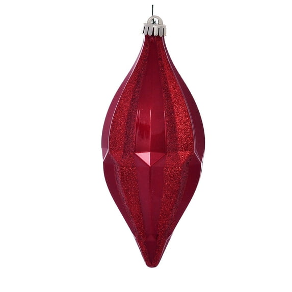 Vickerman 10" Red Candy Glitter Shuttle Christmas Ornament, Pack of 2