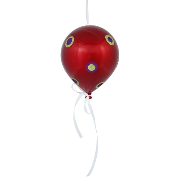Vickerman 10" Red Dot Balloon Christmas Ornament, 1 per Bag