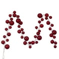 thumbnail image 1 of Vickerman 10' Red Pearl Branch Ball Wire Garland., 1 of 4