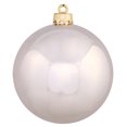 thumbnail image 1 of Vickerman 10" Shiny Drilled Shatterproof Christmas Ball Ornament - Silver, 1 of 1