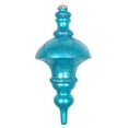 thumbnail image 1 of Vickerman 10" Turquoise Candy Finish Net Top Finial Ornament with Glitter Accents, 1 of 2