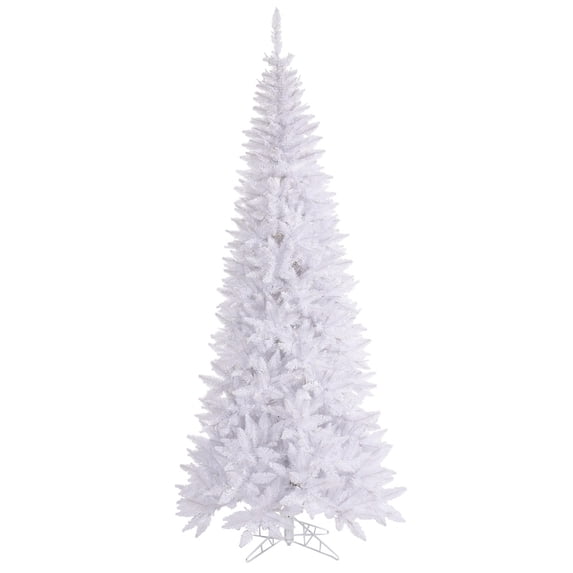 Vickerman 10' White Fir Slim Artificial Christmas Tree Unlit, Seasonal Indoor Home Decor