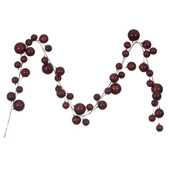 Vickerman 10' Wine Pearl Branch Ball Wire Garland.