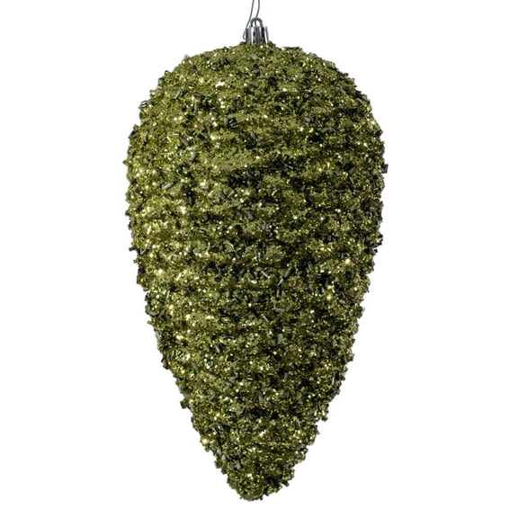10" Lime Glitter Pinecone 2/Bag