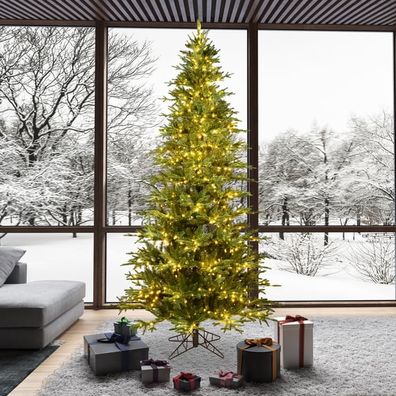 Vickerman 10' x 63" Kamas Fraser Fir Tree, Warm White Low Voltage 3MM LED Lights.