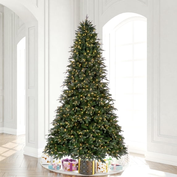Vickerman 10' x 72" Douglas Fir Artificial Pre-Lit Christmas Tree, Warm White LED Mini Lights.