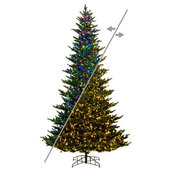 Vickerman 10' x 74" Natural Fraser Fir Artificial Christmas Tree, 3mm LED Color Changing Lights