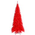 thumbnail image 1 of Vickerman 120" Plastic Fir Slim Dura-lit LED Artificial Christmas Tree in Red, 1 of 2
