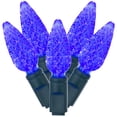 thumbnail image 1 of Vickerman 100 Blue C6 LED Single Mold Light on Green Wire, 34' Christmas Light Strand, 1 of 7