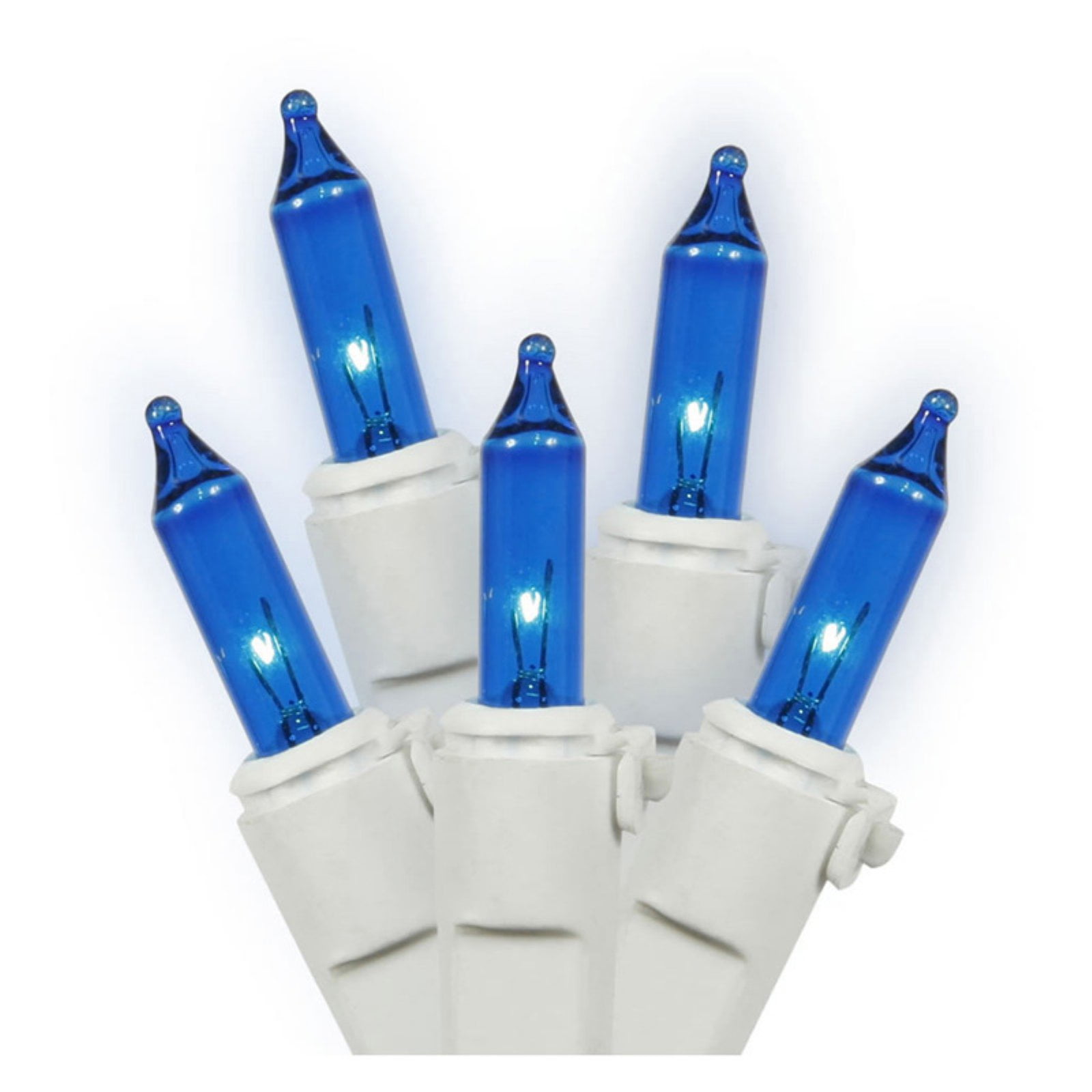 Vickerman 100 Blue Light on White Wire, 46' Christmas Light Strand