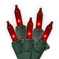 Vickerman 100 Light Red Mini Lights/Green Wire Indoor 3.5" Bulb Spacing
