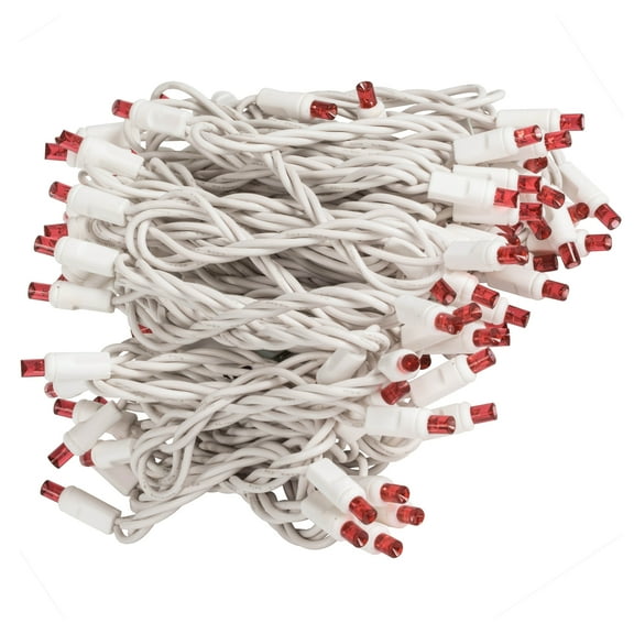 Vickerman 100 Magenta Wide Angle LED Single Mold Light on White Wire, 34' Christmas Light Strand