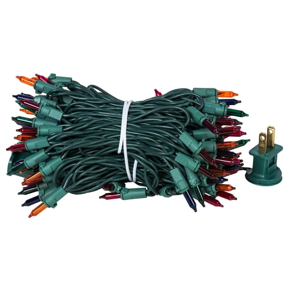 Vickerman 100 Multi-colored Mini Light on Green Wire, 33' Christmas Light Strand